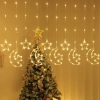 Source factory LED star lights, Christmas festival decorative lights, window display hanging curtain lights, hanging atmosphere lights, Christmas decorations, festival decorations Specification image