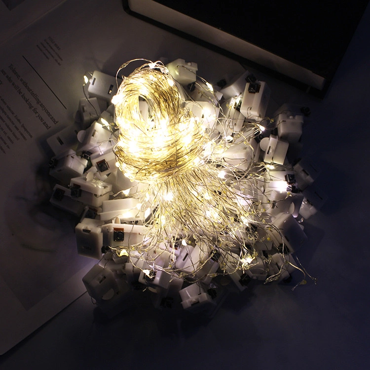 Small white box colored lights, flower bouquets, gift boxes, decorative atmosphere lights, Christmas decorations detail image 4