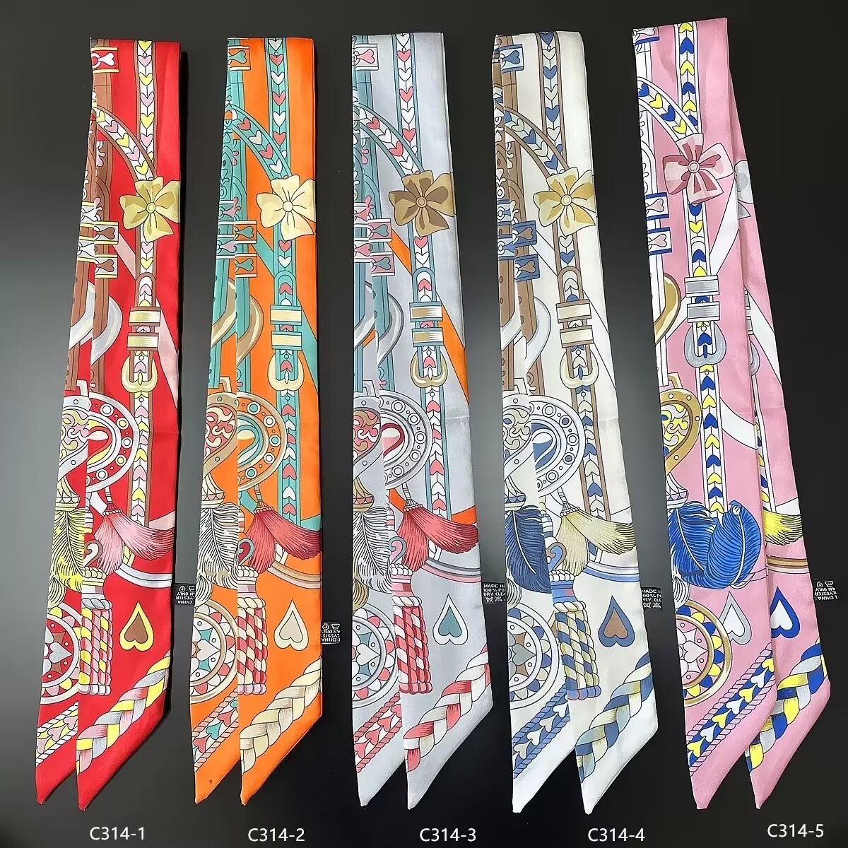 French Net Red Headband For Girls Like Brocade Bow Tied Hair Streamers Korean Silk Scarf High Sense Headband Item Picture