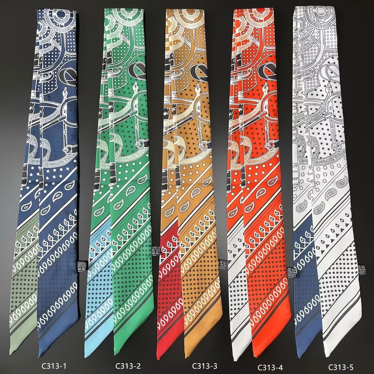 French Net Red Headband For Girls Like Brocade Bow Tied Hair Streamers Korean Silk Scarf High Sense Headband Specification drawing