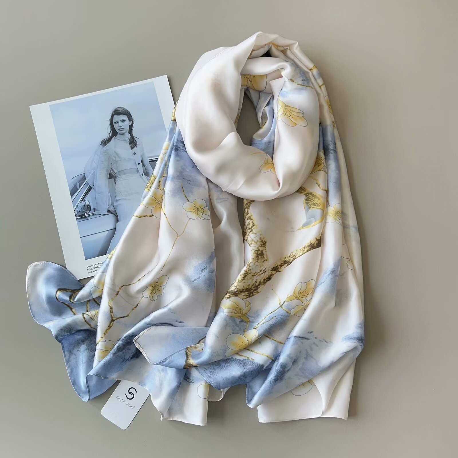 High-Grade Brocade Silk Scarf Elegant High-Grade Long Towel With Fashion Sunblock Beach Towel Air Conditioning Shawl