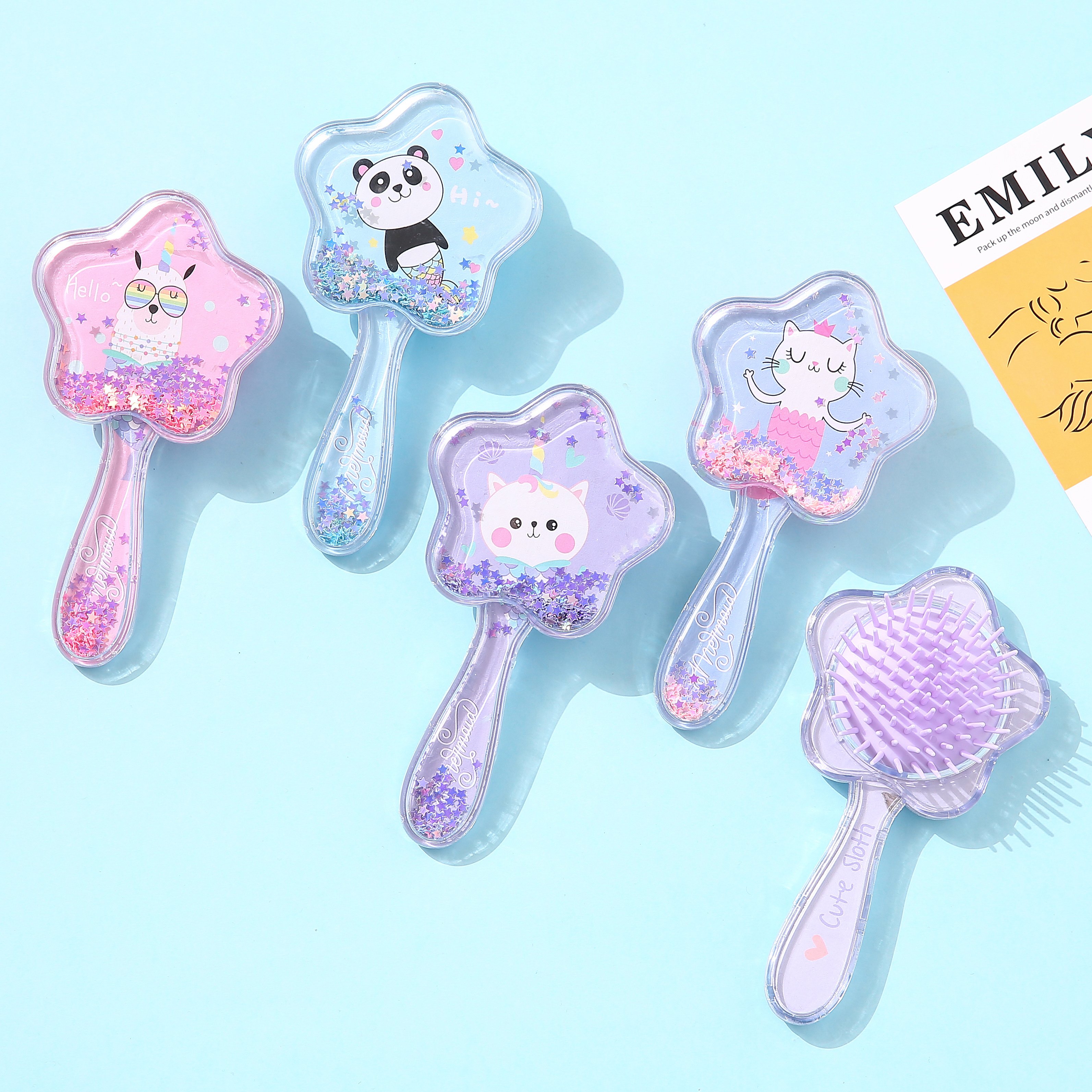 Children's massage comb, cute cartoon air cushion comb, airbag massage comb, children's high school girls' appearance level, Japanese-style curly hair accessory details Picture