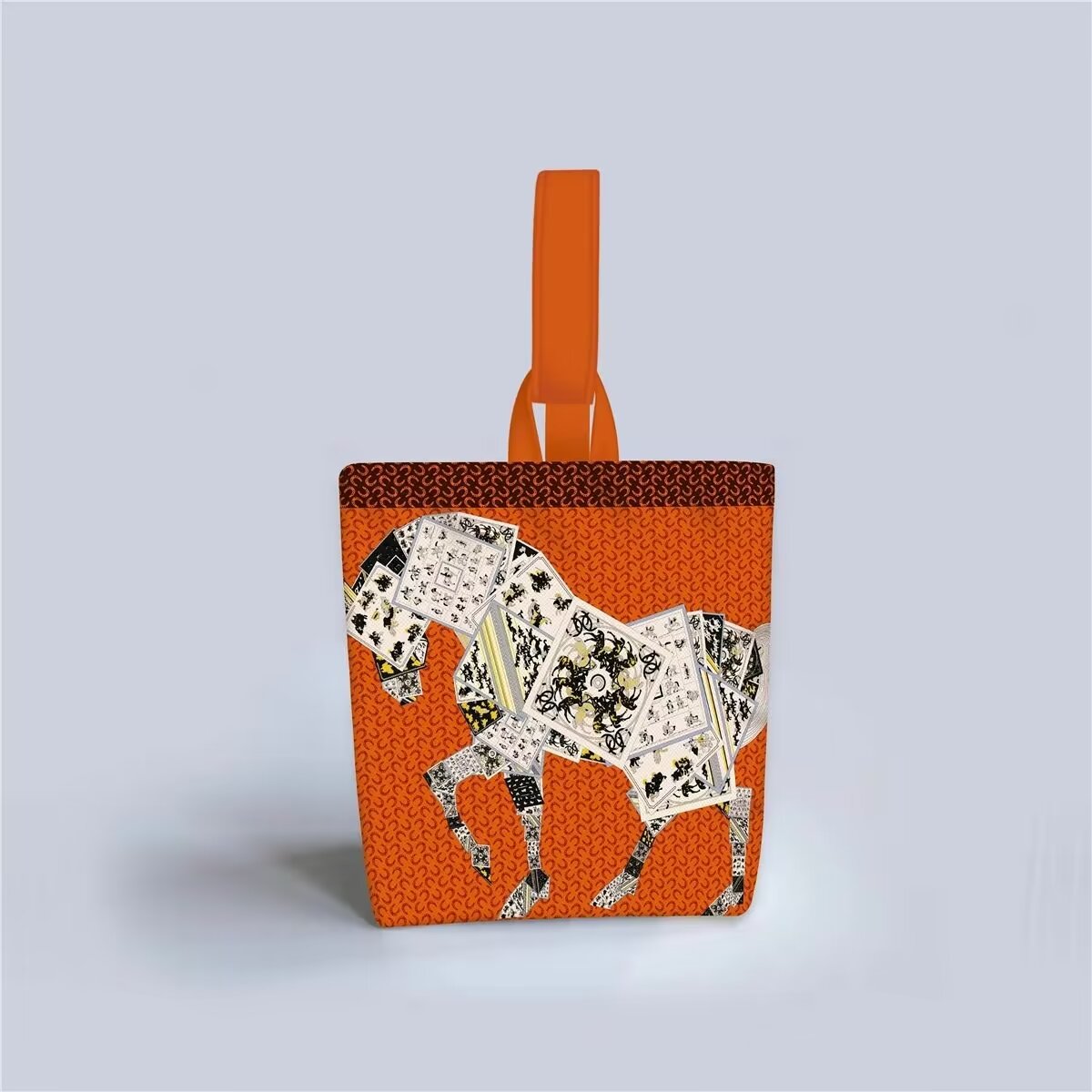 High Quality Korean Satin Velvet Fabric European Style Niche Delicate Classic Oil Painting Series Handbag Item Picture