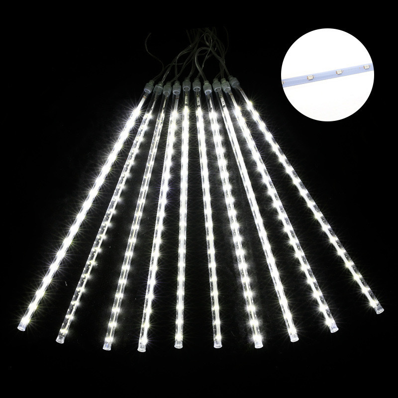 Meteor shower light string, outdoor waterproof LED light project, street lighting, tree hanging color lights, flowing water lights, festival decorative lights, Christmas decorations, festival dress-up detail image 7
