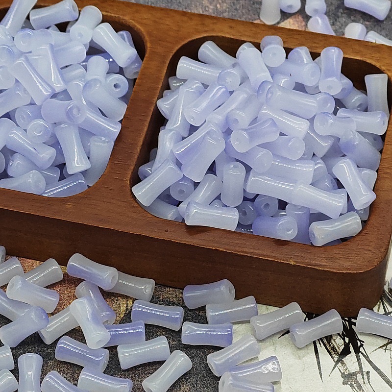 6X12mm玻璃渐变竹节仿玉石串珠古风隔珠饰品手工diy发饰手串琉璃 详情图14