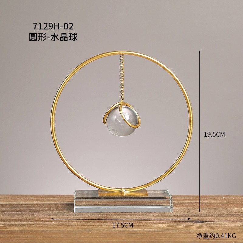 北欧轻奢水晶球摆件创意家居样板间客厅电视柜办公室桌面装饰批发 