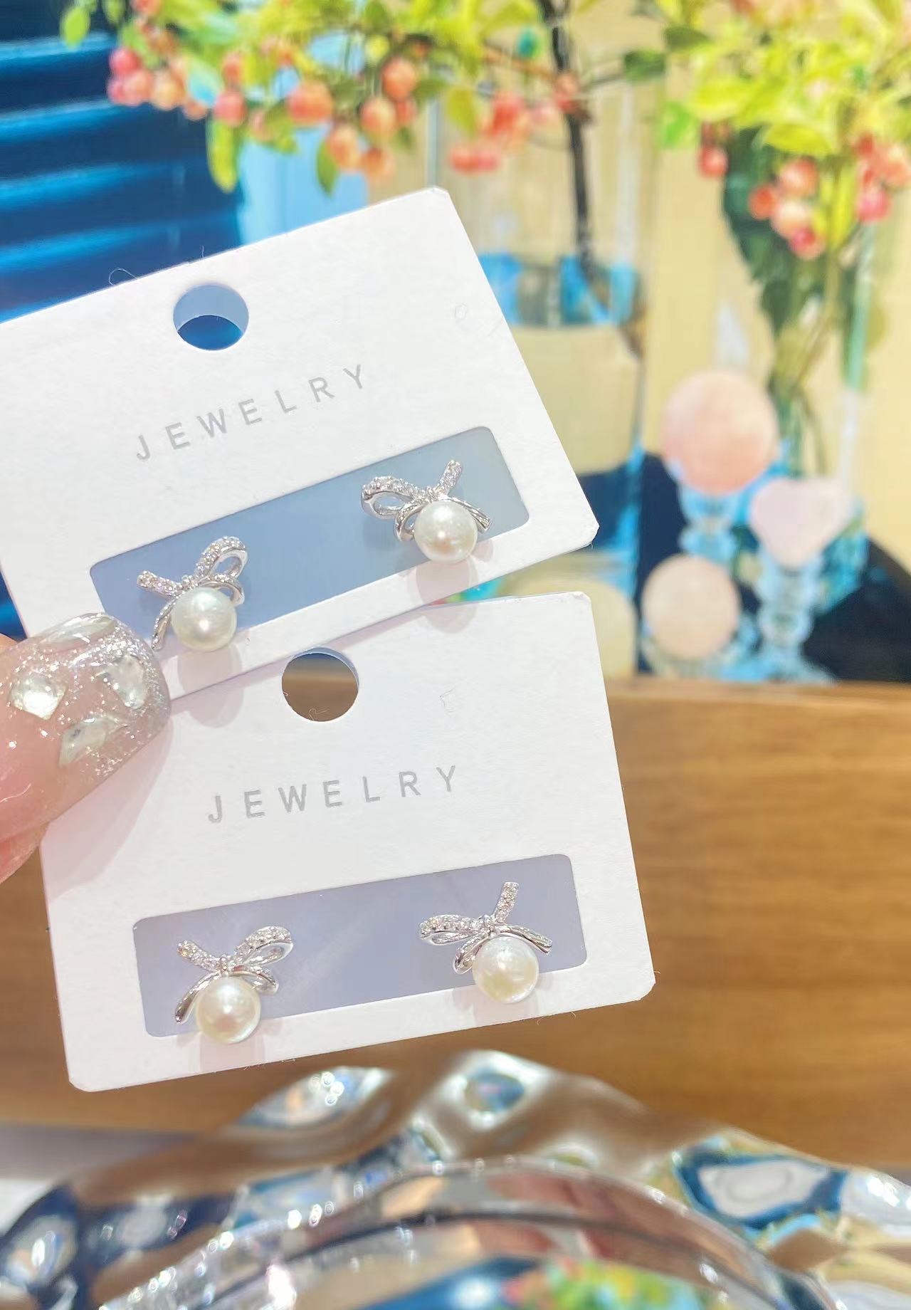 925纯银珍珠耳钉   简约时尚高级百搭款  混款批发   耳饰详情图1