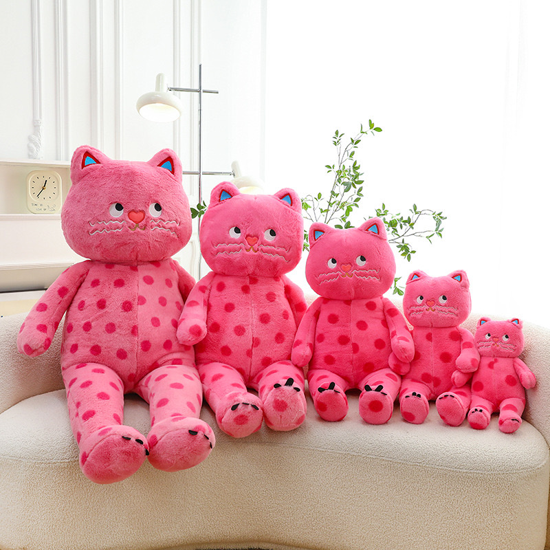 Polka dot cat cute throw pillow cushion, nap cat plush toy, dopamine doll, in stock, throw pillow for men 2022, cute Capibara pic 2