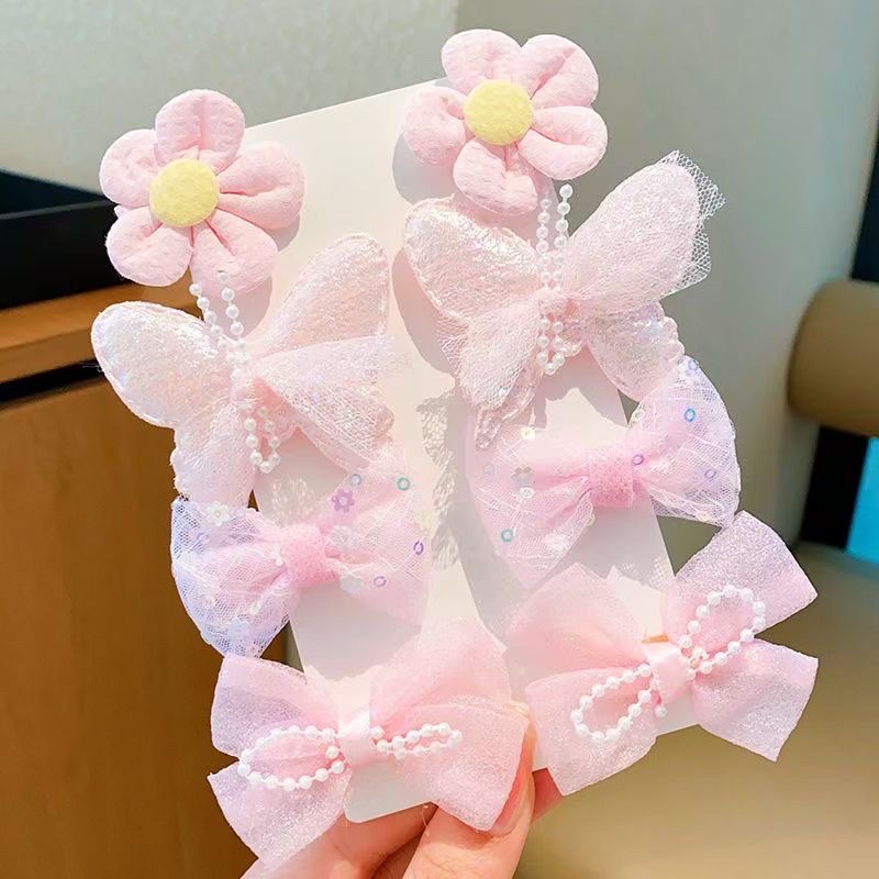 韩风公主可爱公主蝴蝶结布艺发夹套装8件套发饰创意饰品细节图