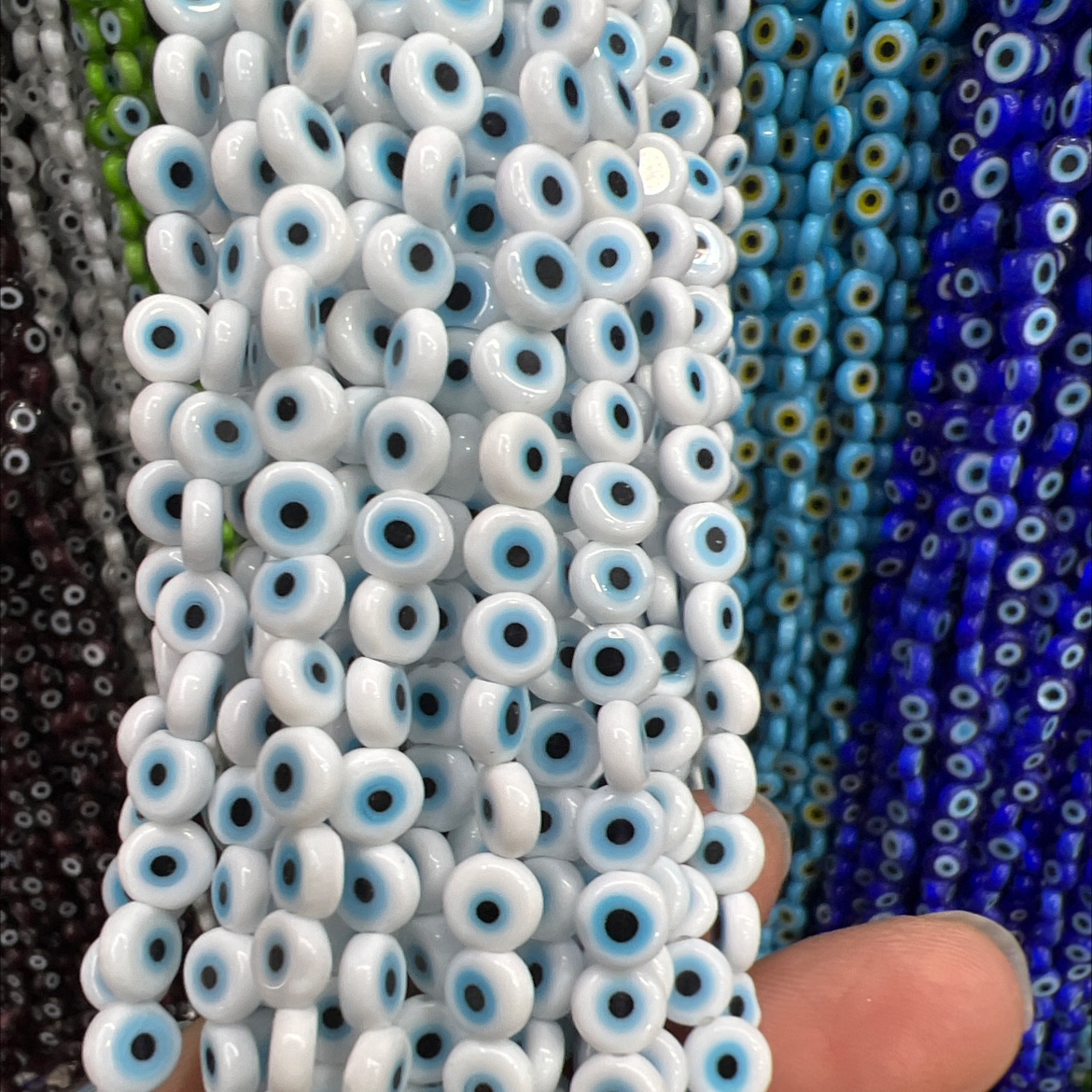 6厘扁眼睛珠，款式新颖,网红爆款，c出于外贸 如土耳其等国家 信仰珠饰