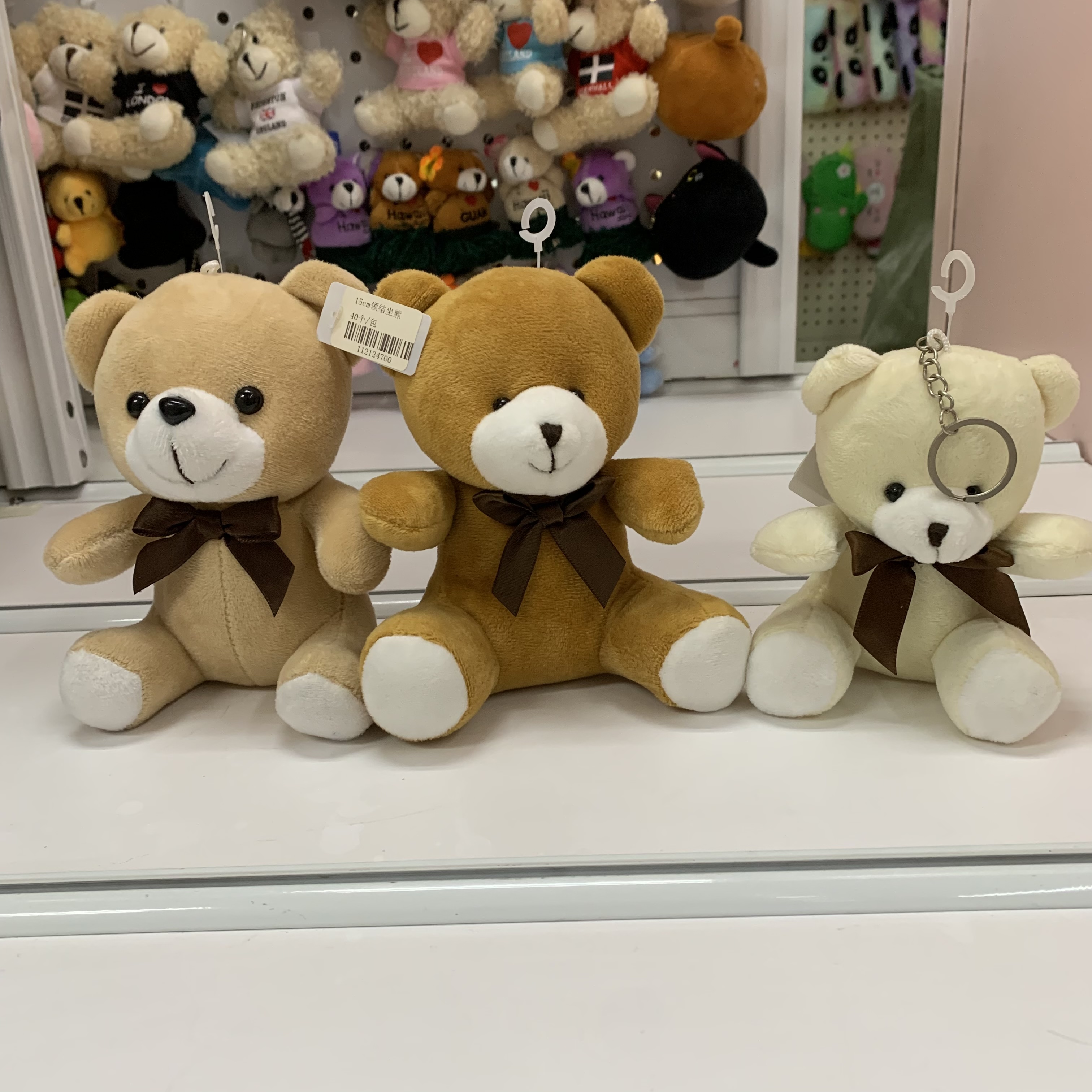 Classic lovely white soles bow tie bear plush toy keychain bag clothes pendant foreign trade factory direct sales thumbnail