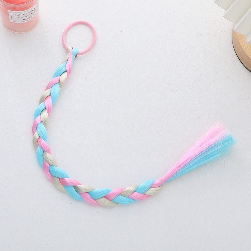 Children's Frozen wig, braid, hair tie, little girl bow, princess wig, ponytail braided hair rope, children's wig, children's accessories