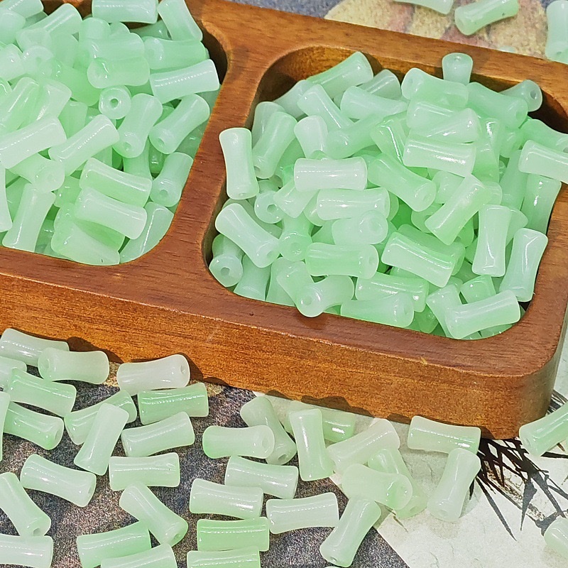 6X12mm玻璃竹节渐变仿玉石串珠古风隔珠饰品手工diy发饰手串琉璃 详情图17