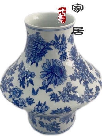 Blue and white porcelain orchid ceramic flower POTS, new Chinese-style retro porcelain, green plant and flower POTS, home decoration ornaments, living room, entrance hall, bedroom flower arrangement ceramic ornaments Specification image