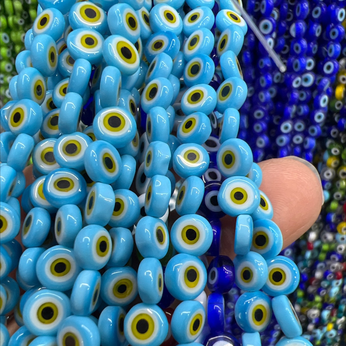 6厘扁眼睛珠，款式新颖,网红爆款，c出于外贸 如土耳其等国家 信仰珠饰详情图4