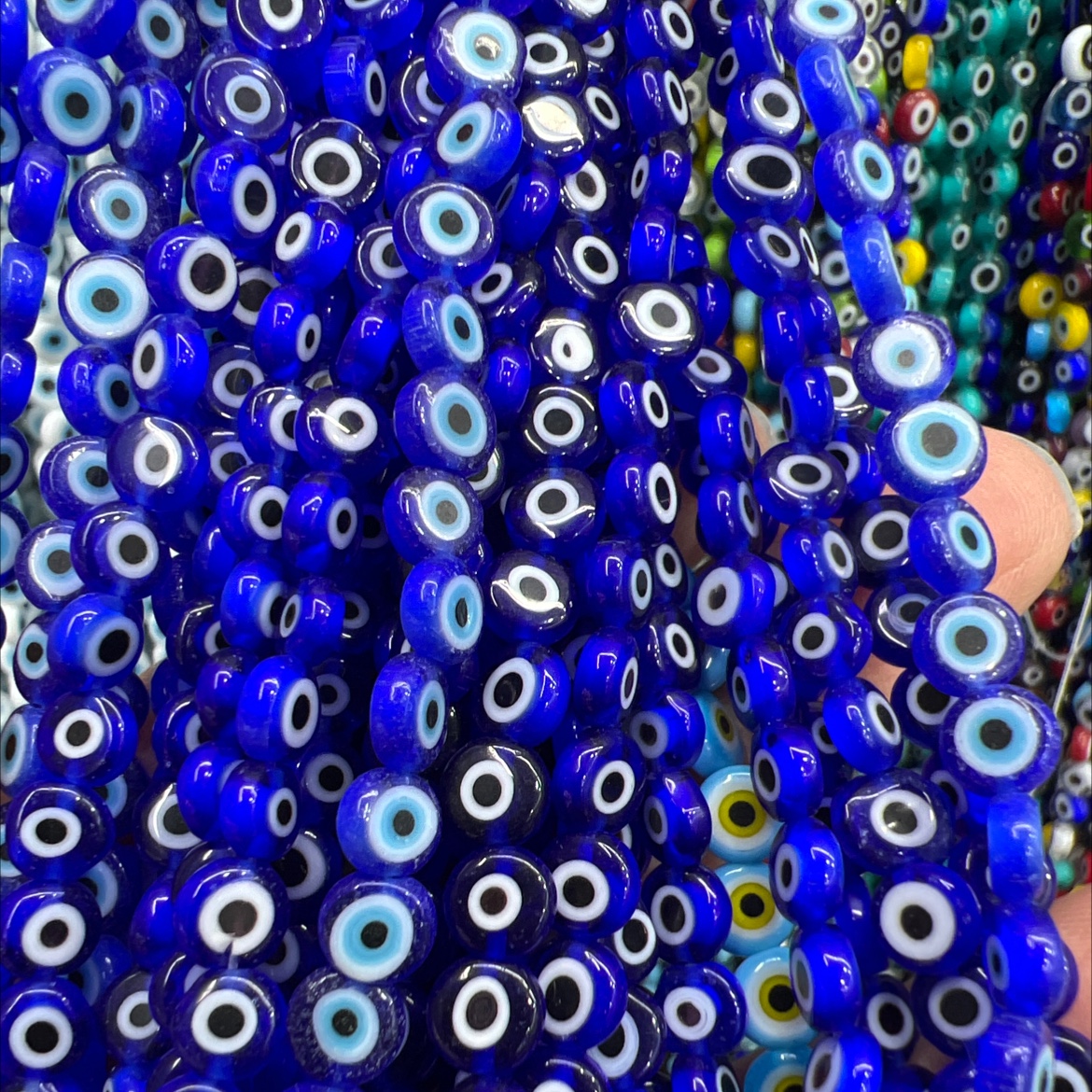 6厘扁眼睛珠，款式新颖,网红爆款，c出于外贸 如土耳其等国家 信仰珠饰细节图