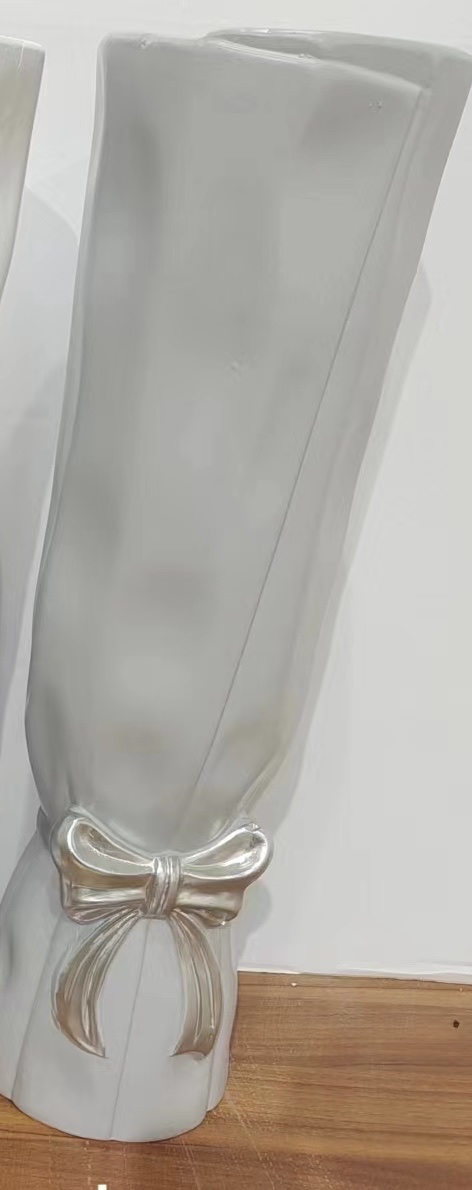 ins奶油风花瓶手捧花束陶瓷摆件客厅电视柜插花 北欧摆设产品图