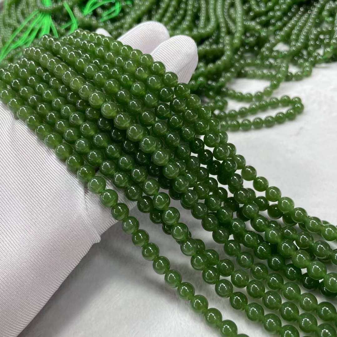 Russian jade 6mm/108 pieces bracelet necklace for women, fine quality, no cracks, black spots, uniform overall Application Scenario