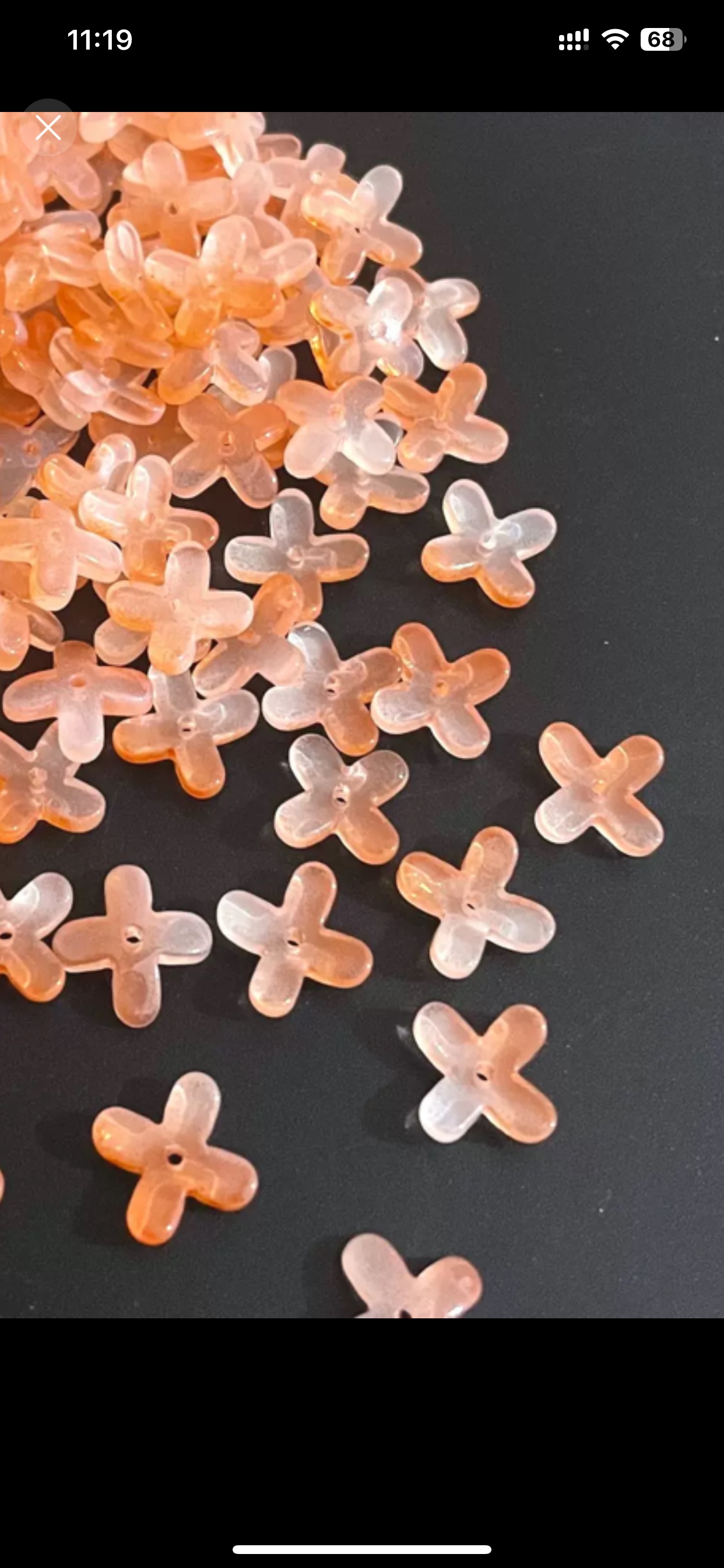 捷克琉璃12mm桂花四瓣花DIY手工发簪材料捷克琉璃发饰花托 