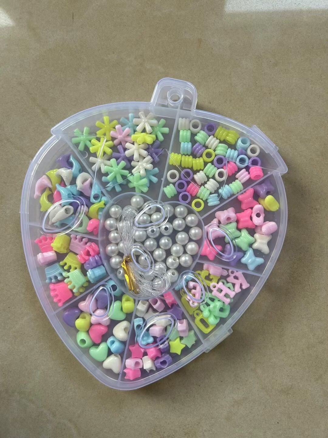 透明PP盒DIY串珠，儿童DIY串珠，可爱，时尚，益智类玩具