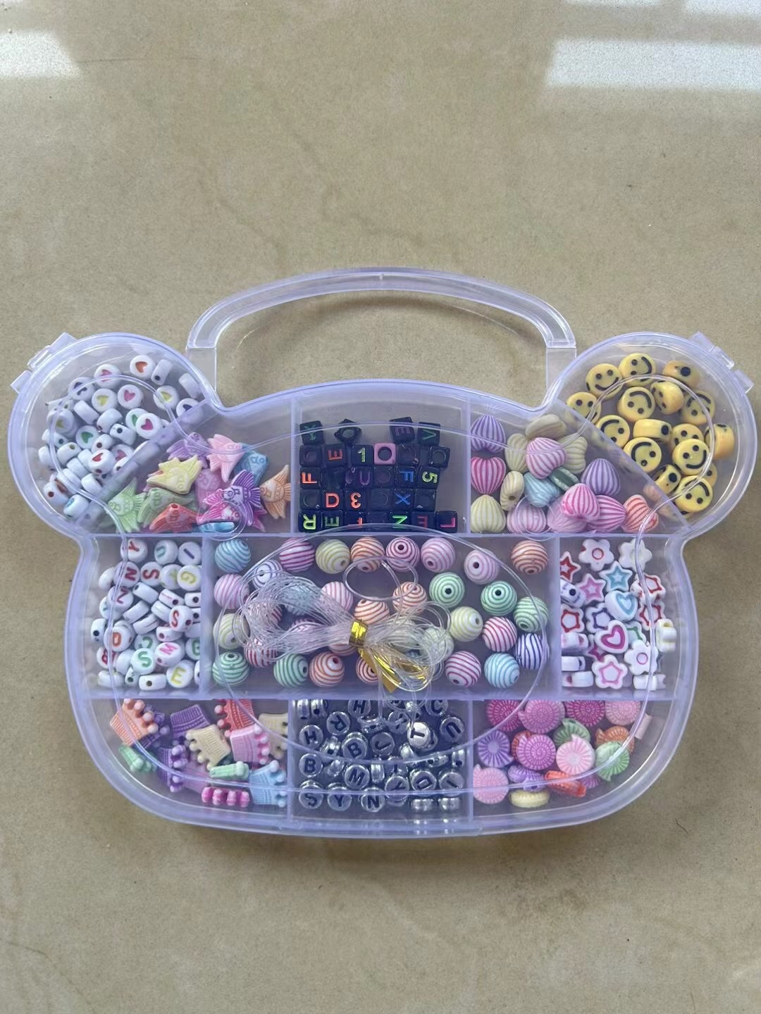 透明PP塑料盒水洗字母卡通儿童DIY串珠，可爱，时尚，益智类玩具详情图7