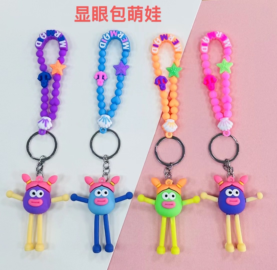显眼包萌娃钥匙扣，包包挂件细节图