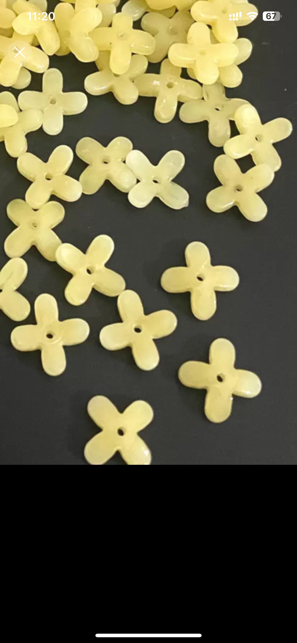 捷克琉璃12mm桂花四瓣花DIY手工发簪材料捷克琉璃发饰花托 产品图