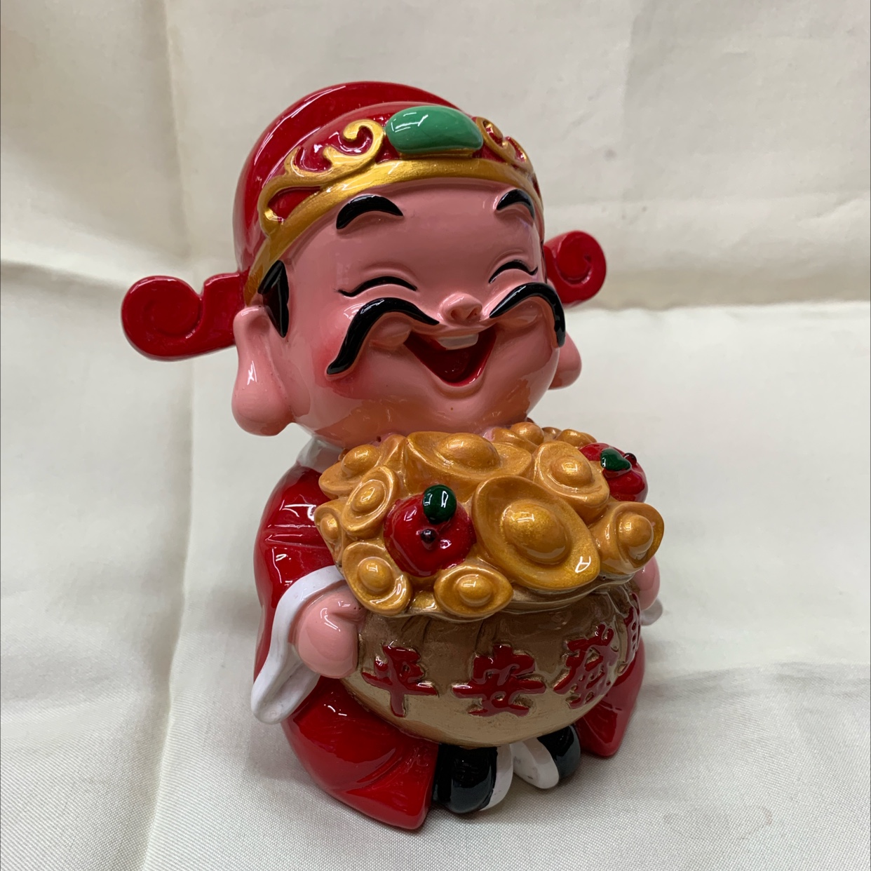 CAI's exquisite resin material hand-painted handicrafts 20237 Peace and Wealth God Small Ornaments Item Picture