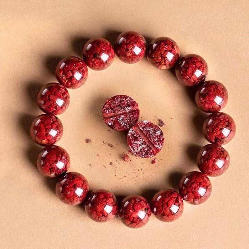 National trend original mineral high-content crystal sand round bead bracelets for men and women, cinnabar and purple gold sand bracelets and jewelry, live-streaming supply wholesale bracelets Specification image