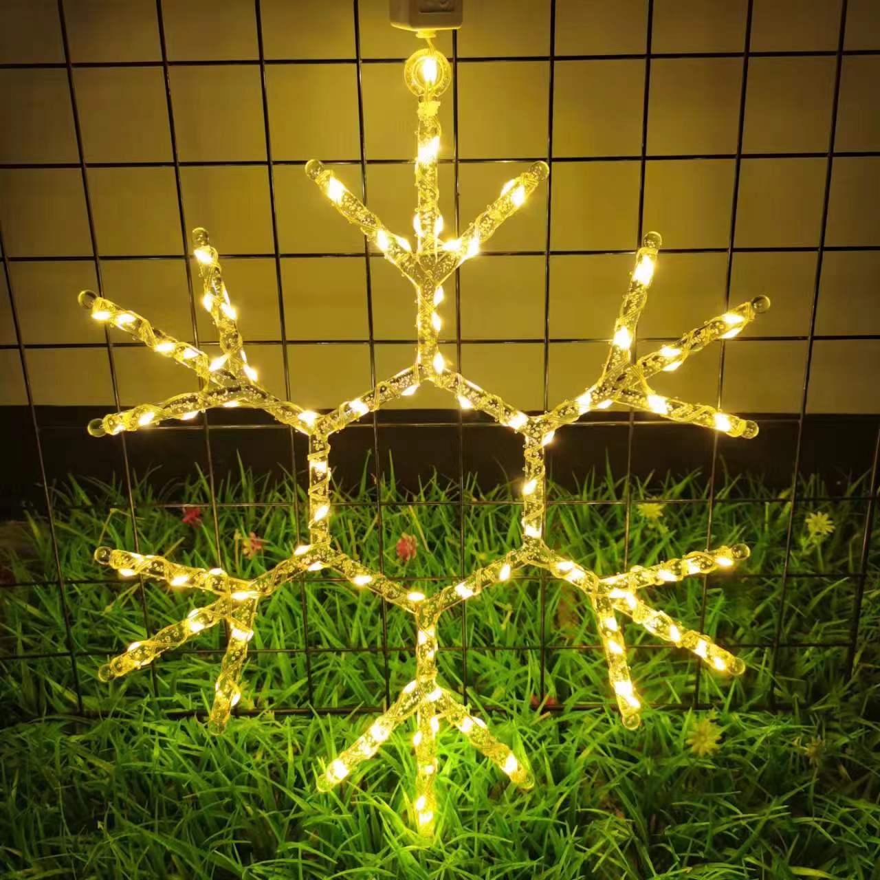 户外LED装饰灯，雪花造型，七彩灯闪灯产品图