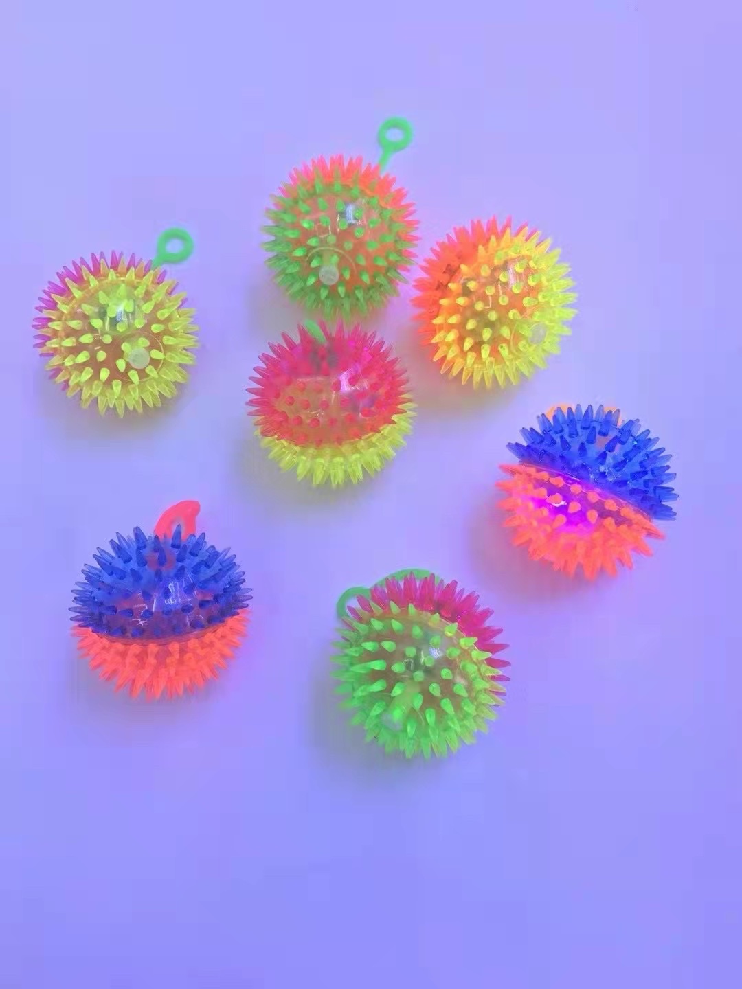 6.5按摩球 哨子球 发光儿童玩具发光玩具地摊摆摊玩具详情图2
