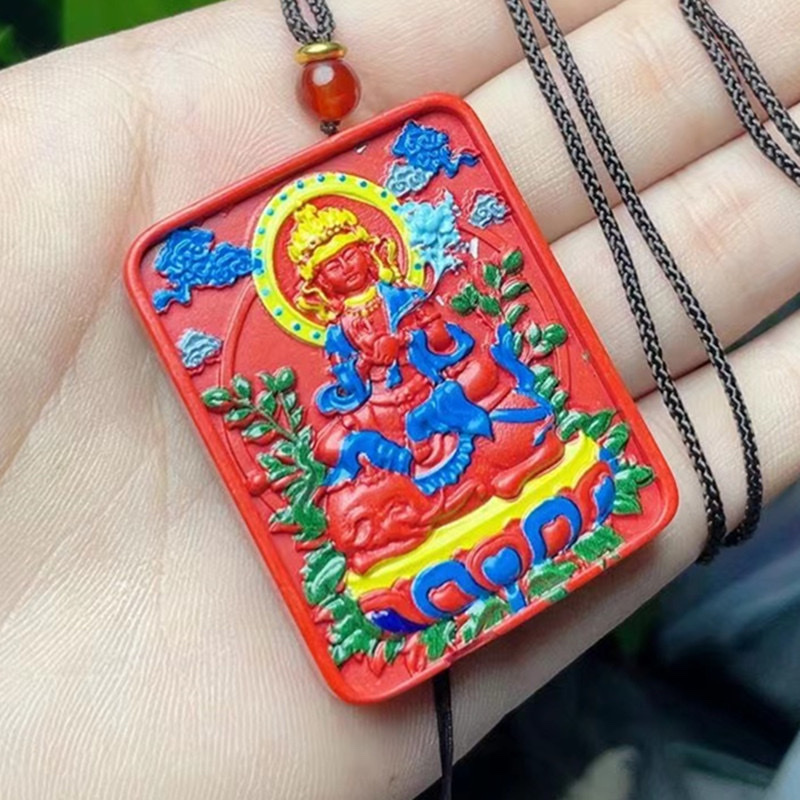 Wholesale jewelry of natural high-content cinnabar and red sand painted zodiac signs and eight guardian deities of the zodiac Buddha Application Scenario