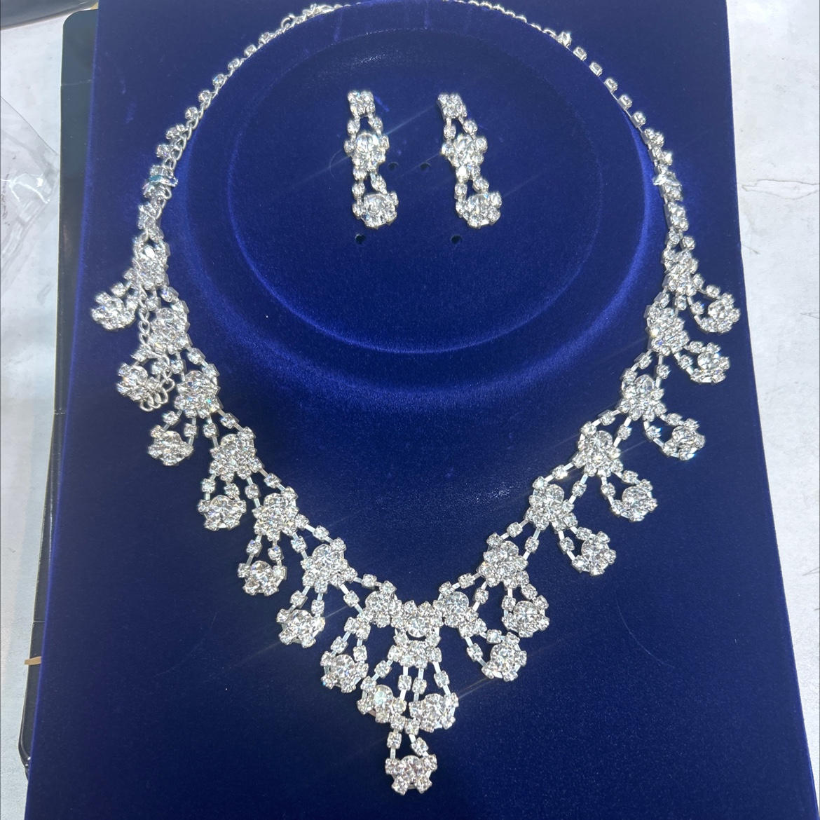 水钻 水滴💧欧美南美中东非洲流行耳环项链套装项链批发项链