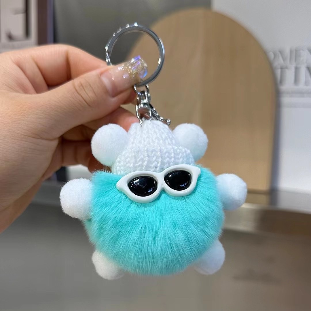 钥匙扣毛绒钥匙扣挂件卡通挂件眼镜钥匙扣可爱包包挂件详情图3