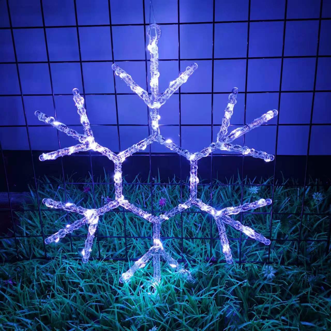 户外LED装饰灯，雪花造型，七彩灯闪灯图