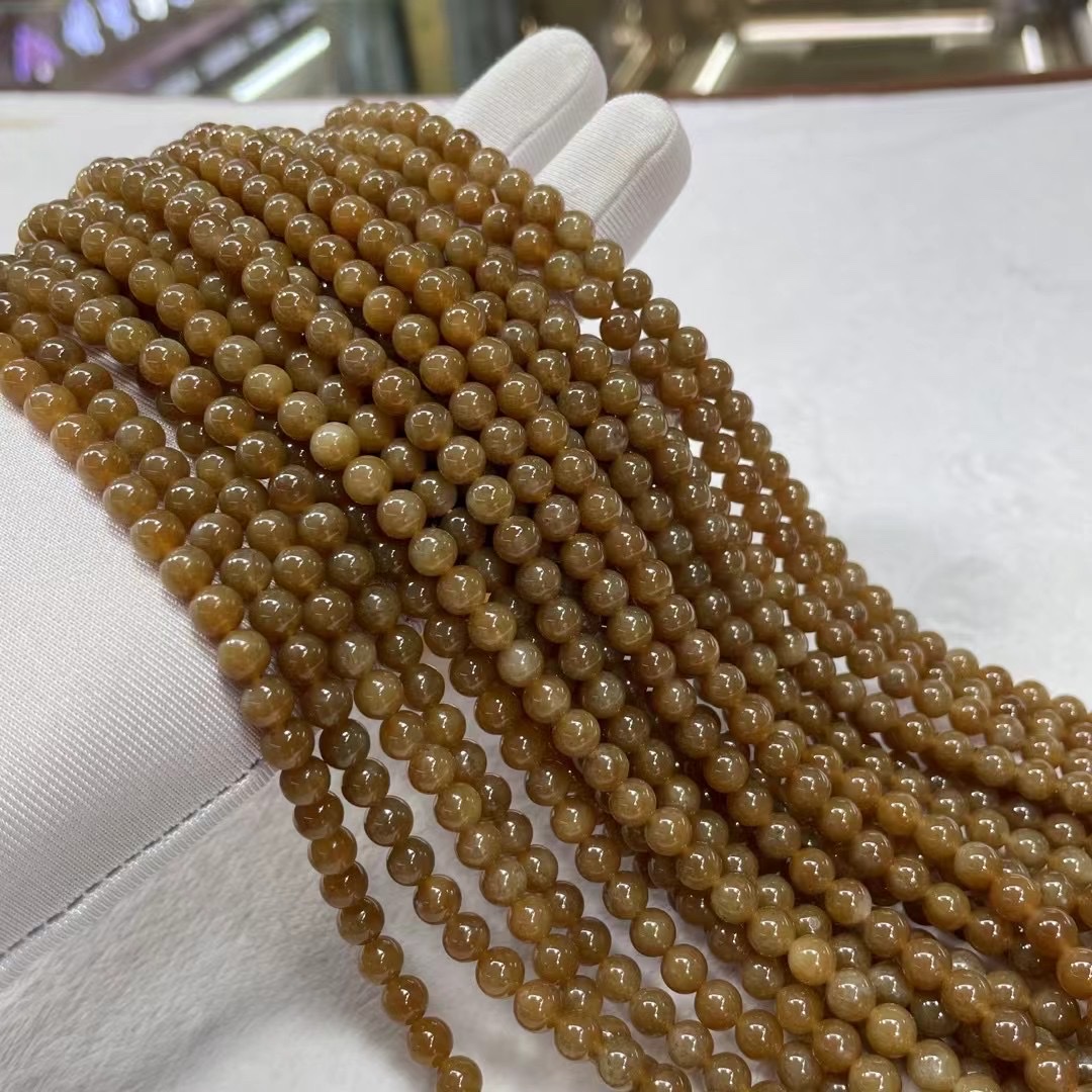 天然和田玉且末糖料6mm108颗佛珠手链 挂坠链 料子干净油润细腻男女通用高品质详情图1