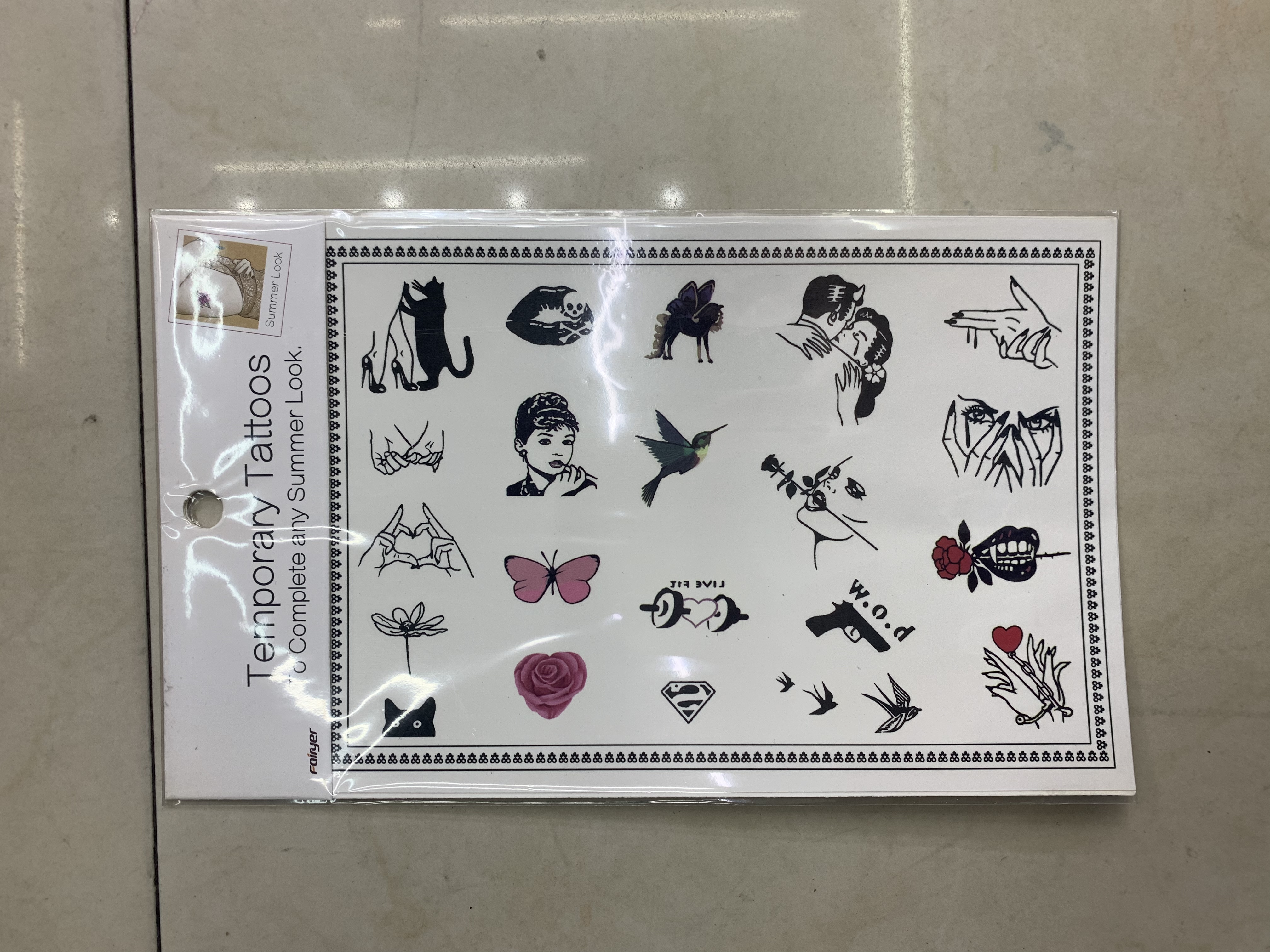 时尚流行纹身贴纸纹身饰品贴纸白底实物图