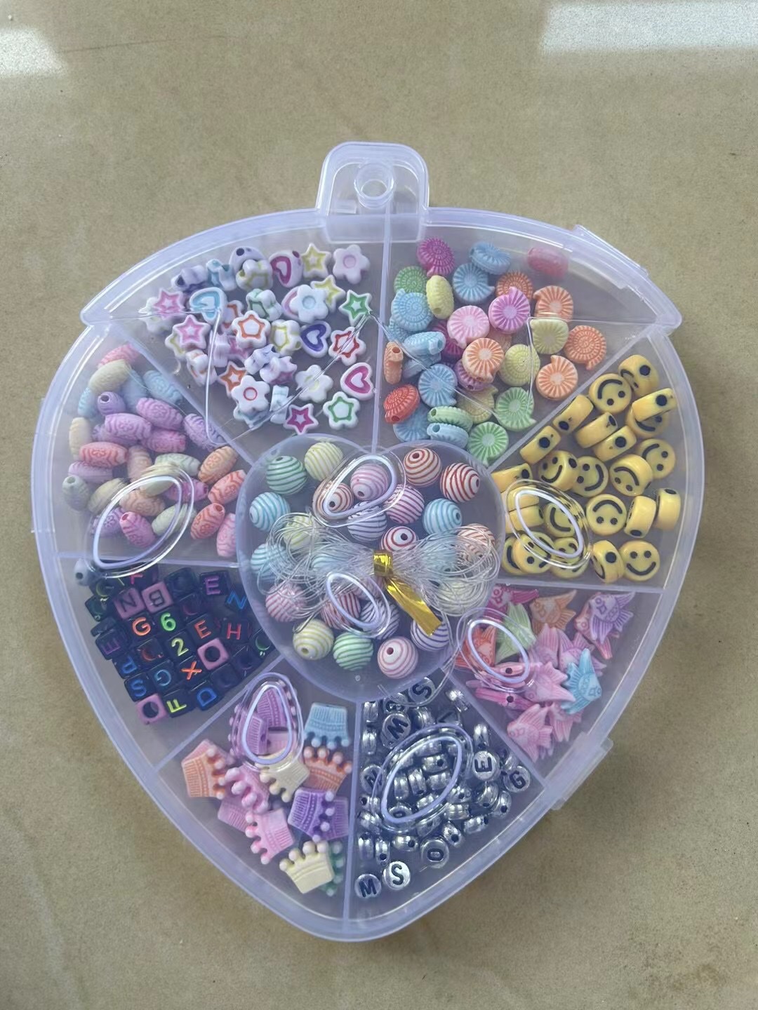 透明PP塑料盒水洗字母卡通儿童DIY串珠，可爱，时尚，益智类玩具详情图5