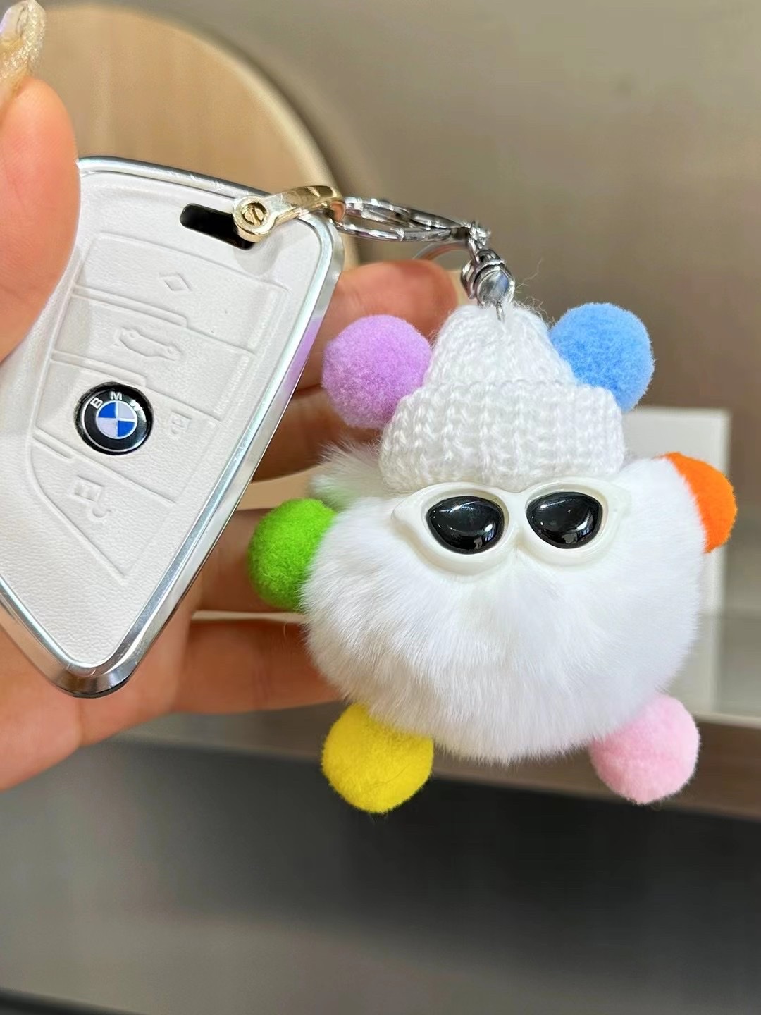 钥匙扣毛绒钥匙扣挂件卡通挂件眼镜钥匙扣可爱包包挂件详情图10