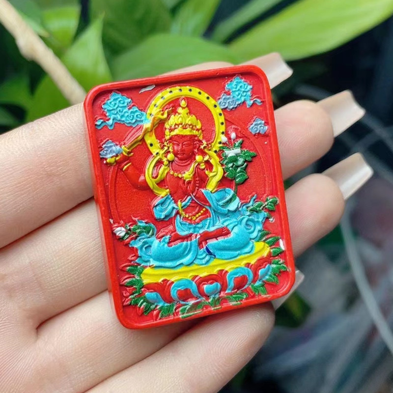 Wholesale jewelry of natural high-content cinnabar and red sand painted zodiac signs and eight guardian deities of the zodiac Buddha Item Picture