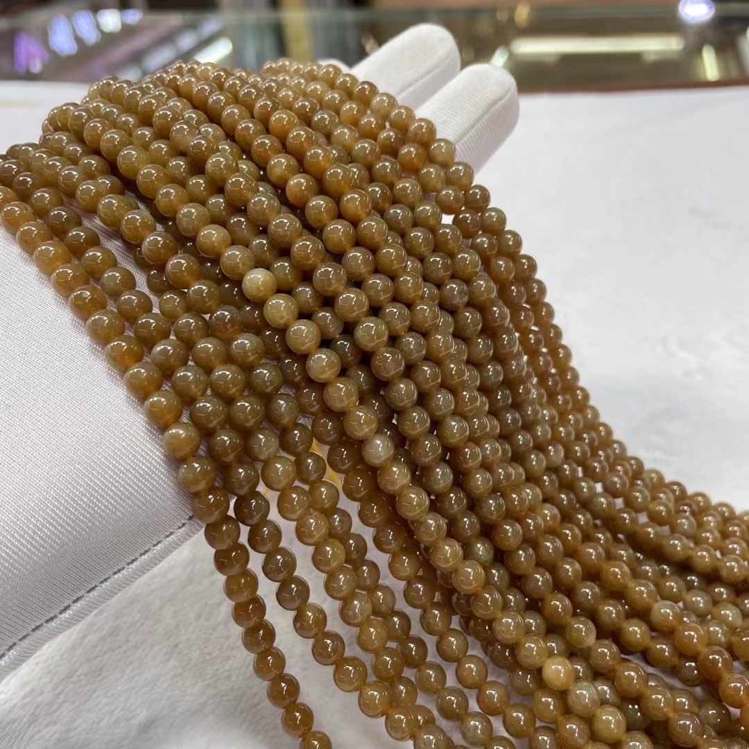 Natural Hetian jade Qiemo sugar material 6mm108 Buddhist prayer beads bracelet pendant. The material is clean, lustrous and fine, suitable for both men and women, high quality Specification image