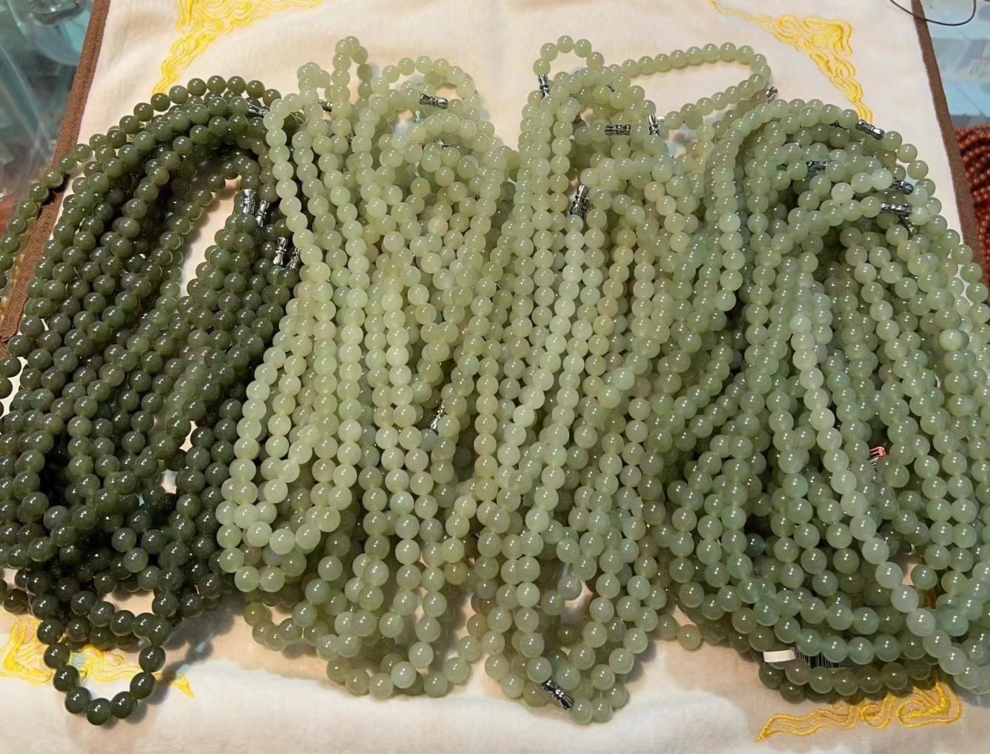 天然和田玉项链女妈妈链青海玉石珠 气质新款冰晴水项链详情图6