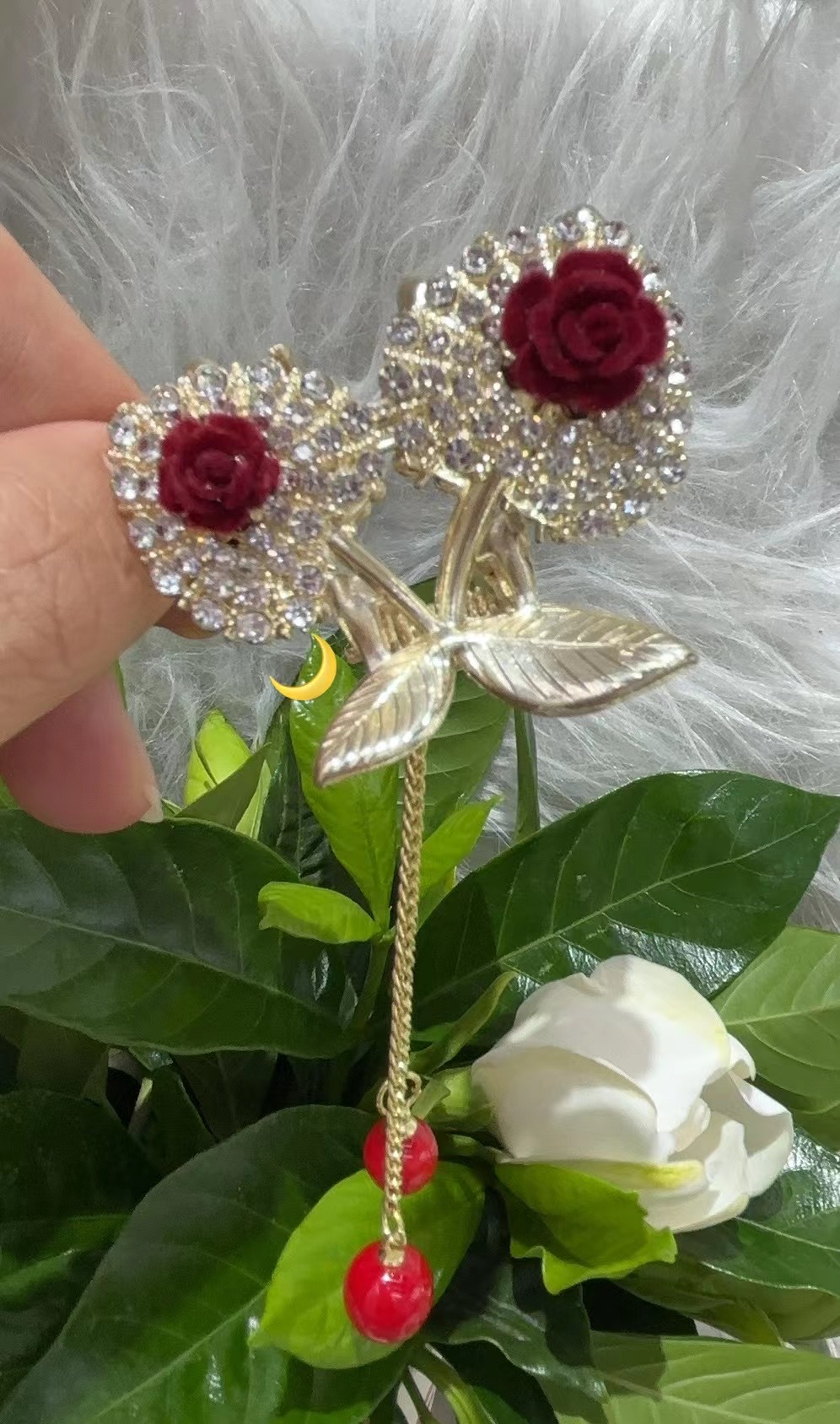爱心玫瑰花抓抓夹