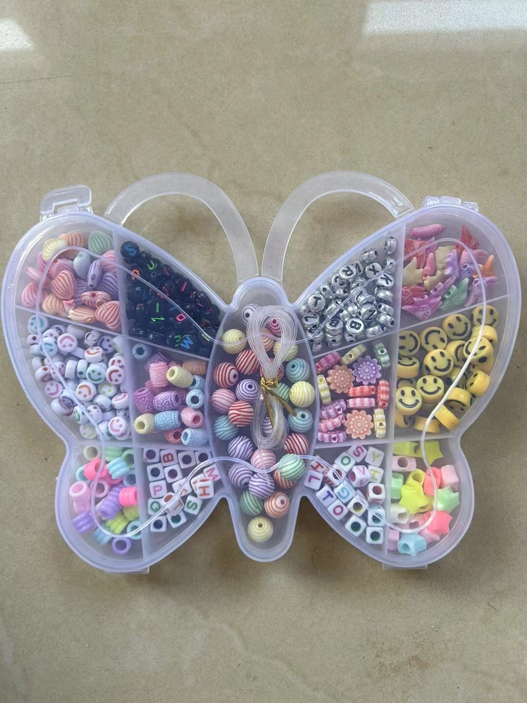 透明PP塑料盒水洗字母卡通儿童DIY串珠，可爱，时尚，益智类玩具详情图4
