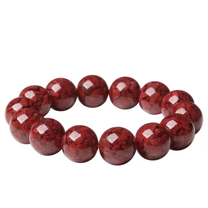 National trend original mineral high-content crystal sand round bead bracelets for men and women, cinnabar and purple gold sand bracelets and jewelry, live-streaming supply wholesale bracelets Item Picture