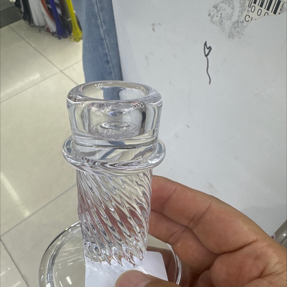 European-style simple glass candlesticks, wedding candles, candlesticks, candlelight dinner glass candlesticks details Picture