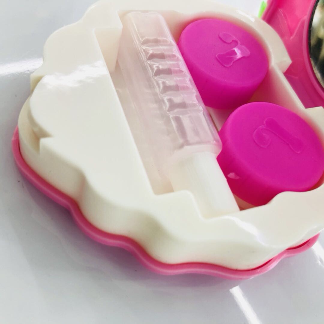Fashionable and beautiful contact lens case, simple and portable beauty contact lens storage and care box details Picture