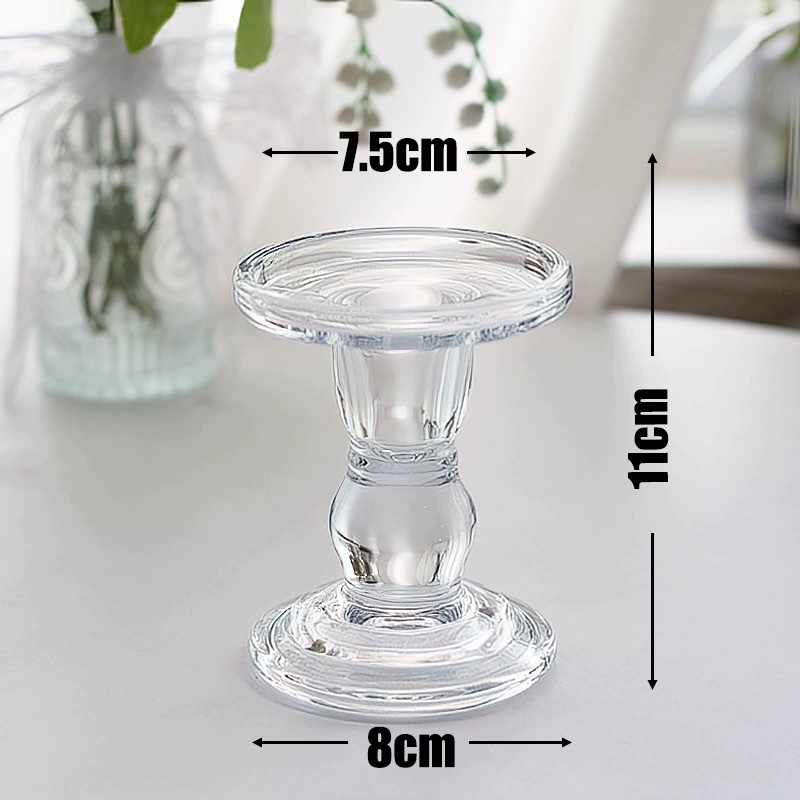 French retro chanel-style crystal glass candlesticks, home candlelight evening table decoration, and shooting props details Picture