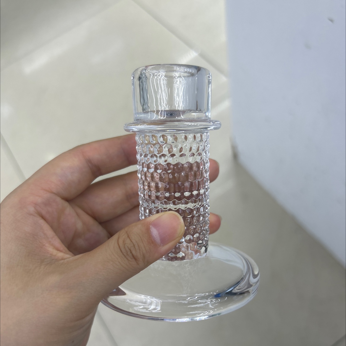 European-style simple glass candlestick, wedding candle, long pole candlestick