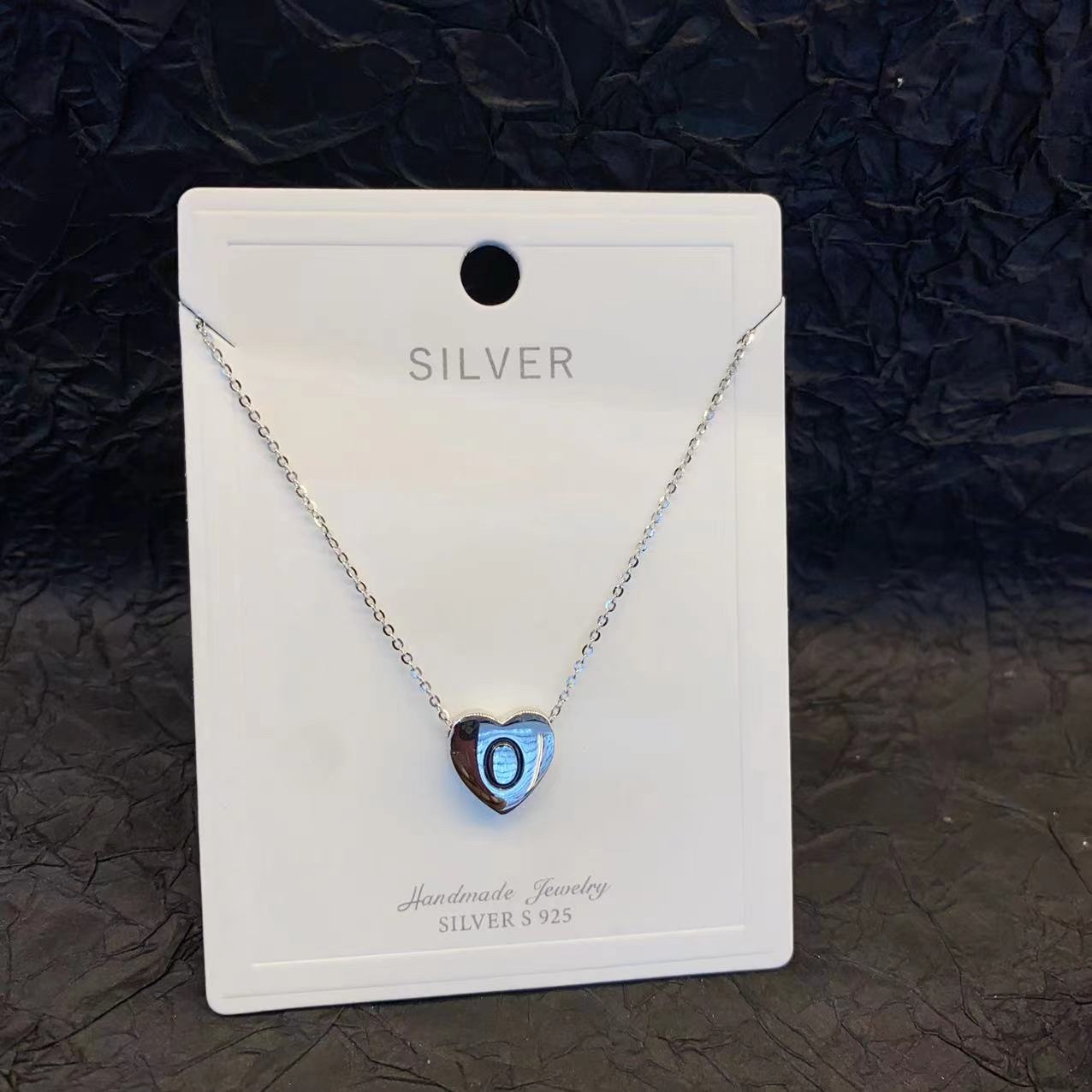 925纯银爱心项链2024新款韩国银色小众心形吊坠蛇骨锁骨链轻奢首饰详情3